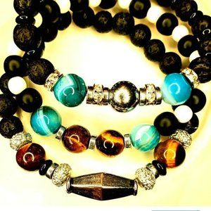 Men Glass Beaded Bracelet